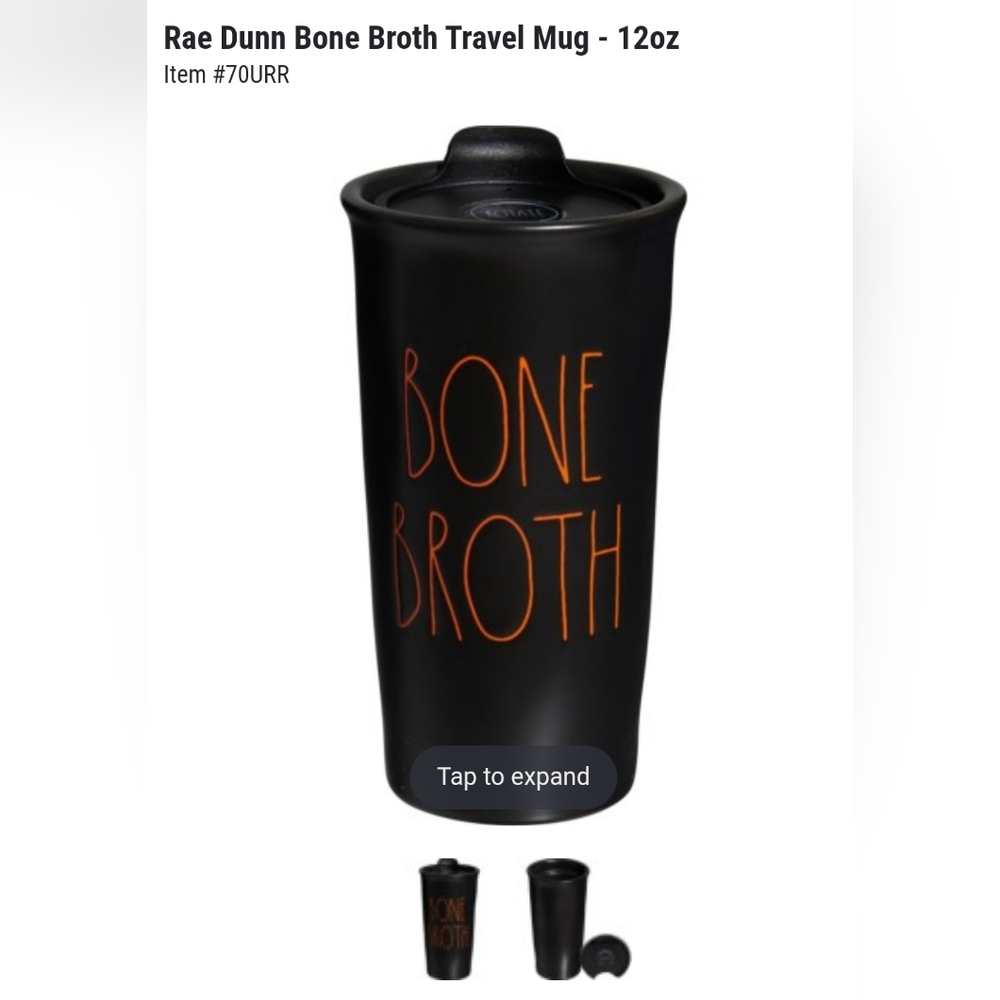 NIB Rae Dunn bone broth 12oz travel mug